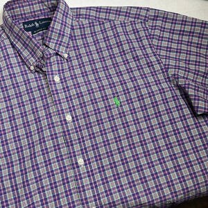 Ralph Lauren Men’s Size Medium Classic Fit Purple Short Sleeve Button Down